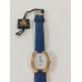 VINTAGE Lanvin γυναικείο ρολόι με επίχρυσο καντράν και μπλε δερμάτινο λουράκι (VIN21)
